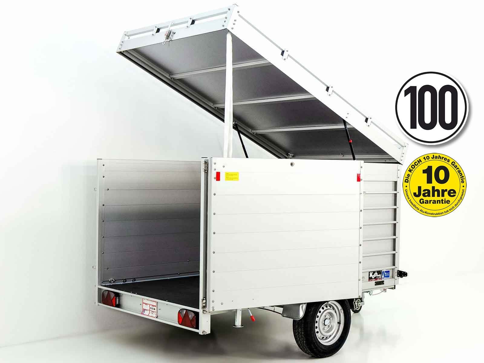 10405613_01_100kmh_10Garantie.jpg Koch Deckelanhänger 150x250cm Höhe:125cm 1300kg|Typ 6.13|Seitentür – Image 1