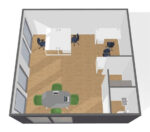 Conteneur social de bureau 6 × 6 m -36 m² avec WC et kitchenette – Image 7