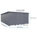 Conteneur de stockage de pneus XXL  H 2445 x L 4100 x P 6300 mm  Porte à un vantail en façade – Image 3
