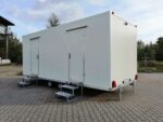 Remorque Sanitaire double 5 WC 3 Urinoirs 6×2,40 mètres