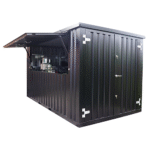 Faltbarer Barcontainer 4 × 2 Meter schwarz RAL 9005
