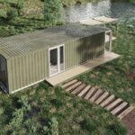 Maison en container d'expédition de 40 pieds de long